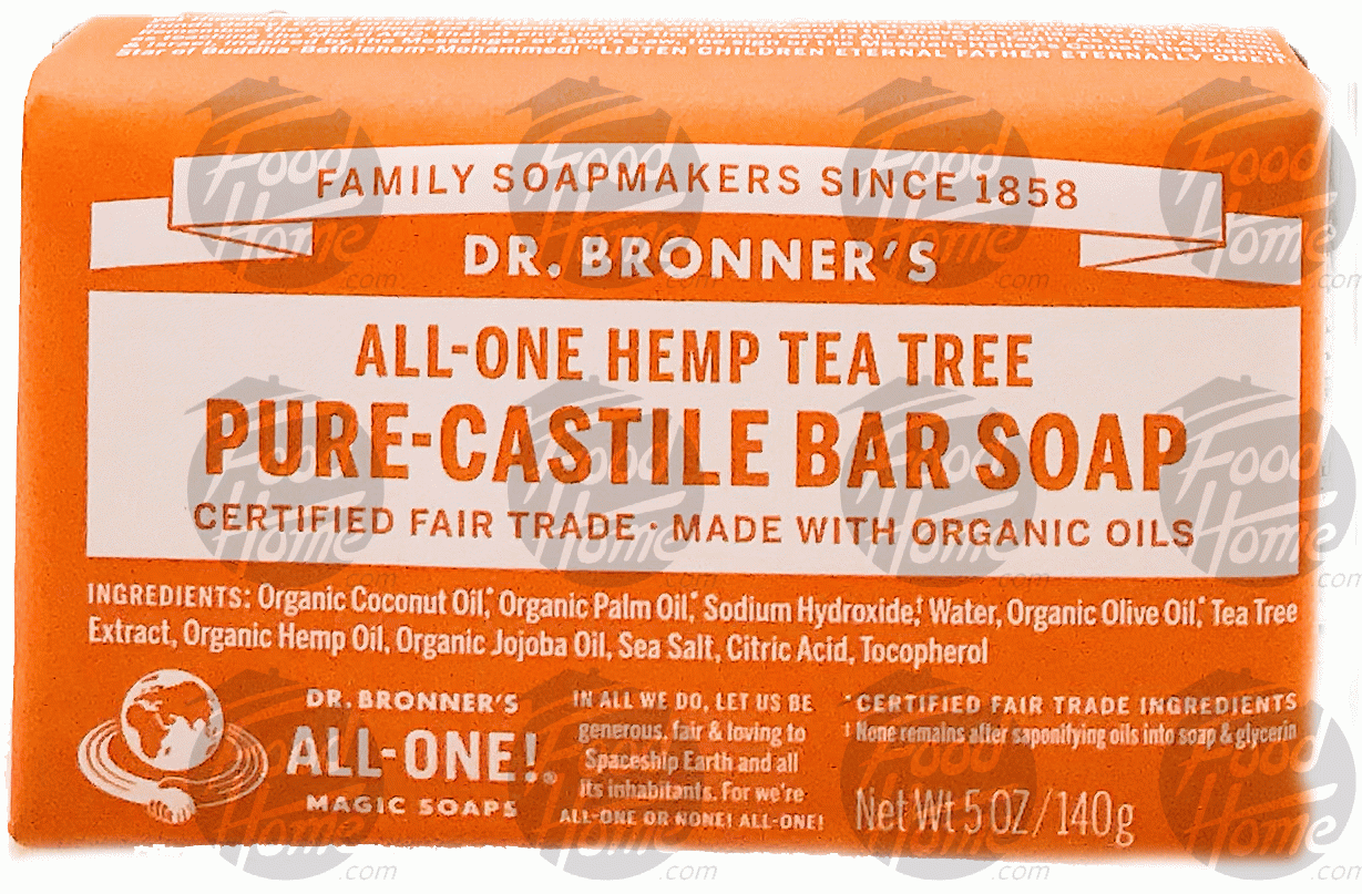 Dr. Bronner's Magic  pure-castile bar soap, all-one hemp tea tree Full-Size Picture